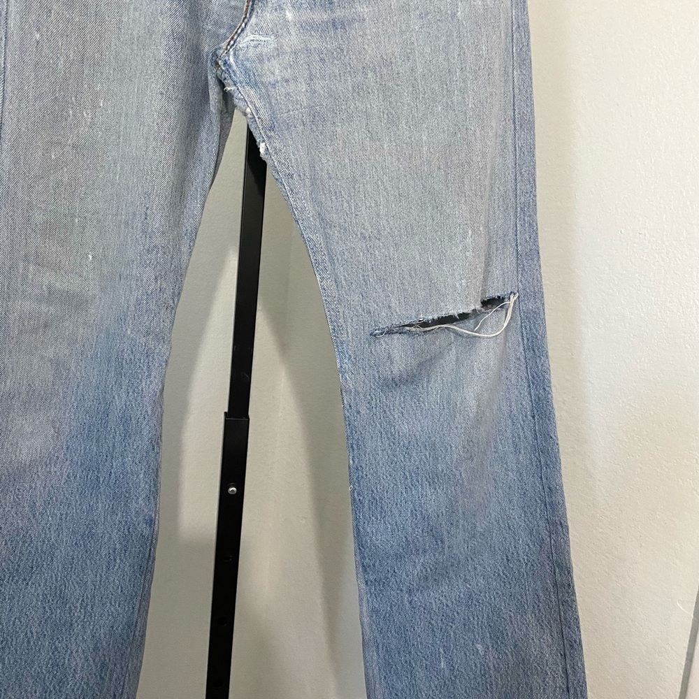 Y2K Re/Done Levi’s Leandra 501 Ripped Butt Jeans Size 26 Flare Cropped Rare HTF - Picture 7 of 16